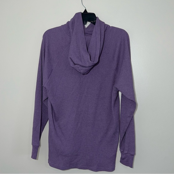 Aritizia TNA Purple Thermal Waffle knit Hoodie Sweatshirt Sweater Size Small - Picture 4 of 7